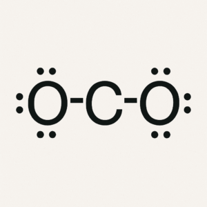 The carbon atom is placed in the middle and one oxygen atom is placed on each side of the carbon atom. All remaining electrons are placed in pairs around the oxygen with each oxygen containing an octet of electrons.