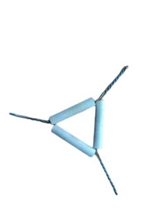 Shows a clay triangle.