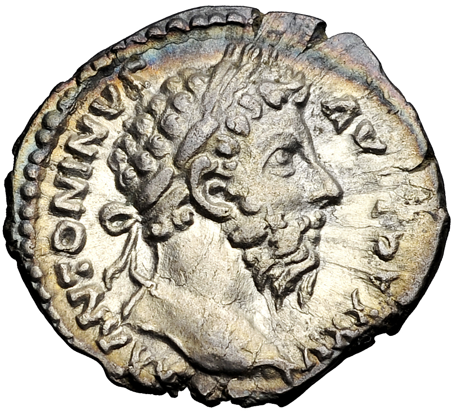 Denarius featuring emperor Marcus Aurelius